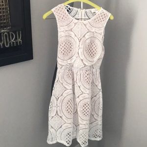 White Lace with Beige undertone Dress